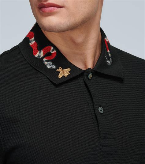 gucci floral snake shirt|Gucci polo shirt snake collar.